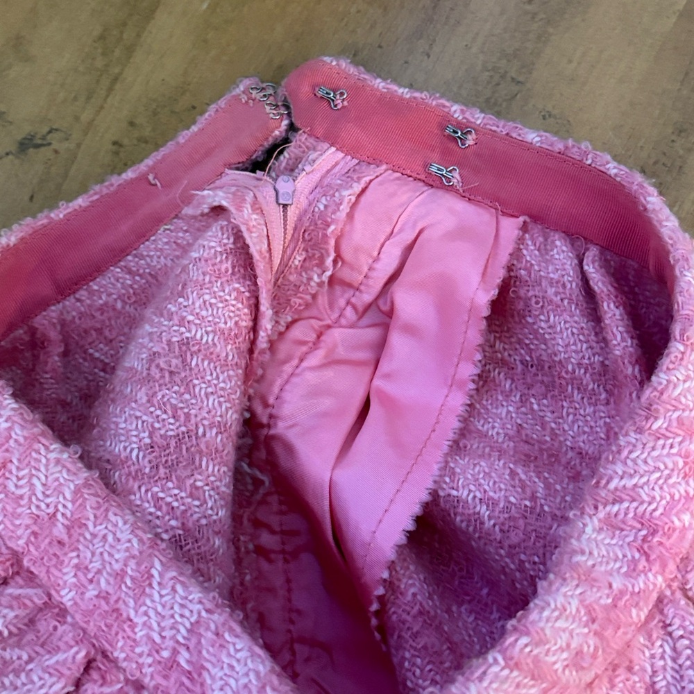 Bergdorf Goodman Pink Houndstooth Women's Skirt Size Small - Picture 11 of 11